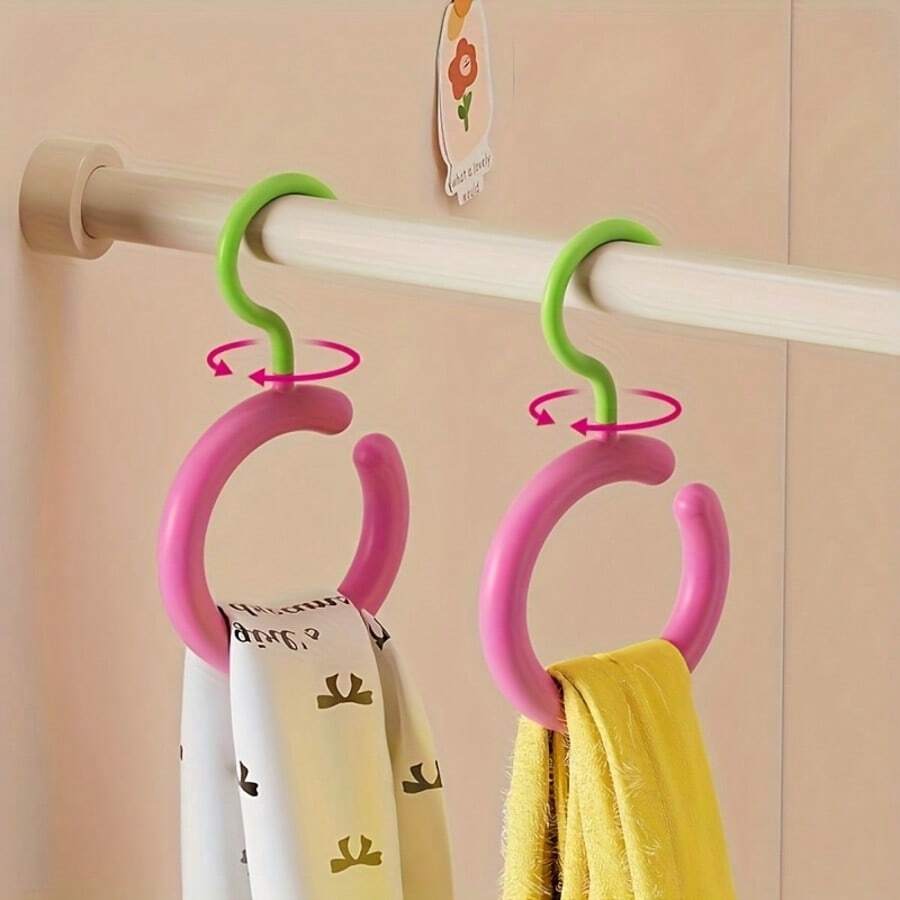 1/2pcs Patented Exclusive Plastic Rotating Scarf, Hat, Bag And Tie Holder Rack, Multi-Functional Hanger Suitable For Indoor Wardrobe And Outdoor Display Window Auxiliary Hook