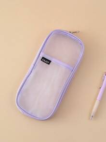 1 件，大容量纯色铅笔盒，帆布拉链笔盒，铅笔盒，适用于办公和学校用品，学校用品，桌面存储工具，生日礼物，返校，铅笔袋，书包 - 彩色 - 查看 7