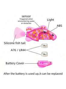 1 件/4 件电动游泳小丑鱼，带光传感器，逼真的机器人水族馆装饰，猫玩具，鱼饵，青少年电子宠物 - 彩色 - 查看 11