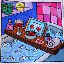 [Hand-Painted Essential] Healing Art Painting & Coloring Book, Beginner Tracing For Stress Relief, Simple & Oversized Relaxing Design With Cute Characters, Thick & Non-Transparent, Safe & , Graduation & Back To School Gift, The Pattern Is Exquisite And The Lines Are Clear, Picture Book, Back To School, School Supplies (Please Order Painting Pad And Coloring Book Separately)