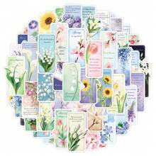 51pcs Floral Bookmark Stickers, Romantic Flower Decorative Adhesive Stickers For Vases, Mirrors, Glasses, DIY Crafts Room Decor Home Decor Wall Decor Wall Stickers Wall Sticker