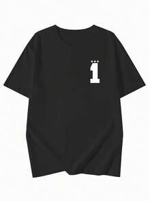 200g Pure Cotton T-Shirt 2025 Summer Ladies New Short Sleeve Pure Cotton Holiday Pattern Short Sleeve Round Neck Couple Wear Small Shirt Tops - 黑色 - 查看 2