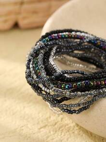 18pcs/Set Bohemian Style Glass Seed Bead Bracelets