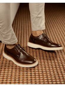 Men's Oxford Formal Shoes Giovanni Casual Comfort Adults Parties Wedding Graduation Church - 白蘭地 - 查看 2