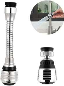 1 Set Combo de Grifos de Ducha Altos y Bajos ROOBZE, Grifo de Cocina de 2 Piezas con Cabezal Rociador Giratorio 360°, Grifo de Cocina