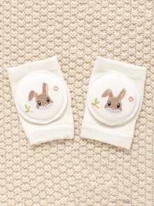 1 Pair Baby Crawling Knee Pads With Embroidery Design, Anti-Slip Mesh Fabric, Breathable Material, Suitable For 0-3 Years Old Children Crawling, Walking, Outdoor/Indoor Activities And Anti-Slip Protection