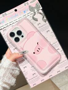 Cute Pink Pig Design Phone Case, Compatible With IPhone 14/13 Pro Max/12 Pro/11/Xr/Xs/7/8 Plus, S10/S22/A12/A50/A52/S24/A135G, TPU Material With Air Cushion Waterproof Shockproof Anti-Fall Scratch Resistant - Multicolor - View 2