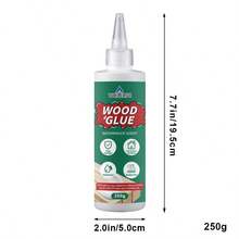 Pegamento de madera invisible y resistente al agua - Adhesivo aislante transparente que ofrece protección máxima, sellado sin filtración, adecuado para madera, papel y artesanía de madera - Pegamento para madera verde - Ver 4