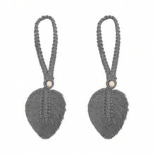 Curtain Tiebacks 2 Pcs Set Stylish Woven Hemp Rope Leaf Design Durable Curtain Hold Backs For Home - Grey 1pc - View 6