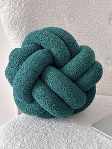 1pc Plush Sherpa Knot Ball Decorative Pillow, Home Decor Accent Cushion For Sofa Bedroom, Halloween Gift - Multicolor - View 13