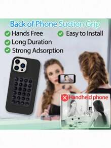 1 Stück Silikon-Saugnapf Handygriff, starker Klebehalter für Selfies und Videos, Freihändig klebender Telefongriff kompatibel mit iPhone und Android, quadratischer Silikon-Saugnapf Handyhülle, 24 Stück große Silikon-Saugnäpfe, Schul-, Heim- und Bürobedarf