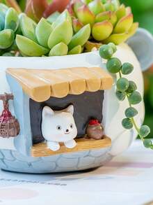 Succulent Flower Pots Fun Succulent Plants Kindergarten Small Potted Balcony Desktop Decoration Cartoon Kitten Little Fox - Multicolor - View 8