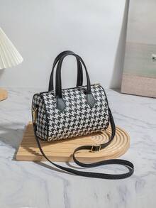 1 Túi đeo chéo mini họa tiết chấm bi hoa cổ điển, Túi đeo vai mini thời trang, Ví tote mini có khóa kéo dành cho nữ, Thích hợp cho phụ nữ, trẻ em gái, trẻ em gái, Quà tặng ngày lễ, Kỳ nghỉ, Du lịch, Quà tặng. - Đen và trắng - Xem 5