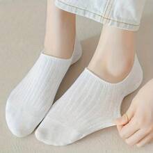 3pcs/6pcs Pack Solid Color Unisex Versatile Invisible Loafer Socks, Suitable For All Seasons