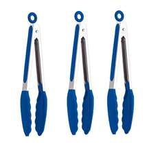 1 包 9 英寸和 12 英寸厨房钳，优质硅胶不粘不锈钢烧烤烹饪烧烤锁定食物钳