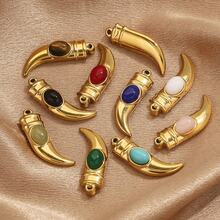 1 pieza Colgante de machete con ojo de tigre rojo de acero inoxidable de moda, accesorio para hacer collares, aretes, pulseras y joyas - colgante - Ver 5