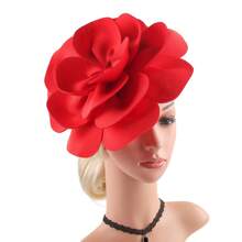 1pc Exaggerated Large Rose Flower Headpiece Fascinator Hat Women Wedding, Tea Party Hair Accessories, Kentucky Derby Bridal Hair Accessories, Luxury Headpieces Yellow Headband Halloween Rave Hair Accessories, Gifts