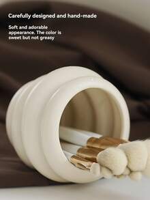 1个蜂蜜罐化妆刷收纳盒，梳妆台整理盒，可收纳眼影刷、眉笔等，高端产品 - 彩色 - 查看 4