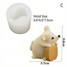 3D 老鼠硅胶模具翻糖蛋糕巧克力模具用于蜡烛制作 DIY 手工树脂模具用于石膏蜡模