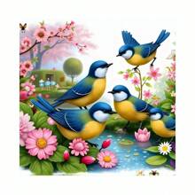 Set di pittura di diamanti 5D FAI DA TE con cardinale, ricamo di diamanti completi, arte di ricamo animale, quadro punto croce, arte di pittura di diamanti per decorazione da parete