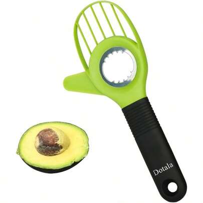 3 In 1 Avocado Slicer Tool Works As A Splitter Pitter And Cutter As Knife Peeler Scoop With ComfortGrip Handle GreenSlicer