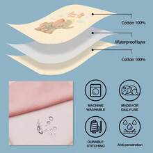 6 piezas de baberos impermeables y ajustables con estampado de animales de dibujos animados lindos, adecuados para primavera, verano, otoño e invierno, para niños y niñas - Multicolor - Ver 8