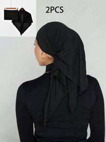 1 pièce Bandeau triangulaire antidérapant pour femme, coiffe hijab de couleur unie confortable, bandeau de sport respirant pour porter quotidien avec abaya, accessoires de voile
