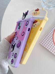 Sanrio Niedliche 3D-Silikon-Handyhülle mit Sanrio-Milchtee-Motiv im Cartoon-Stil, passend für 16 Pro Max / 15 Pro Max / 14/13