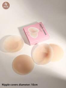 Reusable Ultra-Thin Nipple Covers, Comes With Storage Gift Box, Invisible Self-Adhesive Breast Petals, Convenient To Carry, Lingerie & Lingerie Accessories, Prevent Nipple Protrusion Embarrassment - Beige - View 14