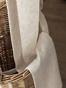 1pc Japanese-Style Linen Curtain, Simple Beige Filtering Curtain, Rod Pocket Design, Suitable For Living Room, Balcony And Bedroom Decor, Living Room Curtain, Bedroom Curtain, Multi-Scene Decorative Curtain