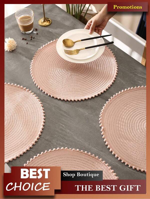 1pc Spiral Insulated Placemat Square Trivet, Heat-Resistant Kitchen Table Mat, Coaster, Placemat For Home Kitchen Restaurant Hotel Cottage Family Festival Celebration Wedding Party Birthday Table Decoration Vase Mat Anti-High Temperature Anti-Sliding Pot Handle Kitchen Protector