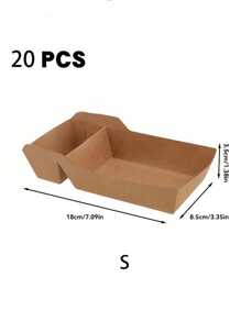 10/20pcs Disposable Kraft Paper Food Tray Boats With Dip Pocket, Rustic French Fries Box With Compartment Holder For Ketchup, Sauce, Perfect For Birthday Parties, Gatherings, Food Trucks, And Restaurants, Trays For Serving Food