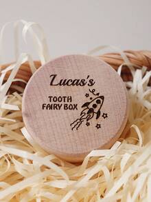 1pc Customized Unique Baby Teeth, Hair And Umbilical Cord Storage Box, Wooden Growth Memorial Gift And Photography Props,Easy Comfort,Birthday Gift - Multicolor - View 6