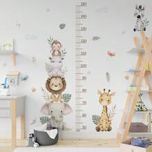 BRUP Cartoon Cute Animal Stacked Elephant, Lion, Giraffe Wall Sticker, Children Baby Room Decoration, Bedroom Nursery Living Room Home Decor