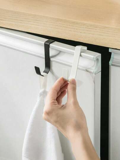 2 Pcs Cabinet Door Hook Storage Rack - Stainless Steel Hook Door - Bathroom Storage Rack-Clothes Rack, Storage Rack, Towel Key- For Home Organization - Ideal Gift For Housewarming