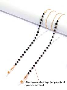 1/2 Stücke modische Kunstperlen Metallbrille-Kette für Frauen, Sonnenbrillenkette für Urlaub für Frauen und Mädchen, Lesebrillenkette, rutschfester Brillenhalter, Silikonbrillenhalter, Maskendekokette, ideale Wahl als Geschenk