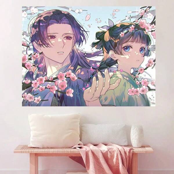 Pintura de diamante del anime "The Apothecary Diaries" con Mao Mao y Jin Shi - Kit de manualidades de mosaico de punto de cruz para decoración del hogar
