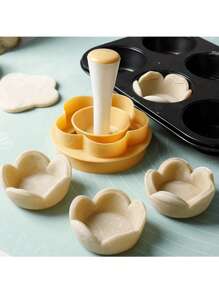 2 Stücke, Blumen Tortenheber und Tart-Tamper Set - ideal zum Backen von Tartes, Keksen und Keksn - Küchengeräte und Zubehör