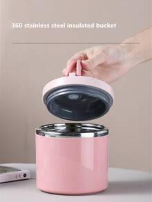 1 件粉色/蓝色/绿色/630/1000 毫升不锈钢保温午餐盒套装带手柄，便携大容量食品容器 - 彩色 - 查看 7