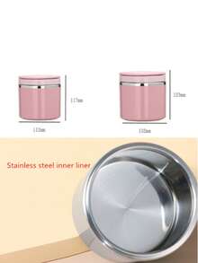 1 件粉色/蓝色/绿色/630/1000 毫升不锈钢保温午餐盒套装带手柄，便携大容量食品容器 - 彩色 - 查看 2