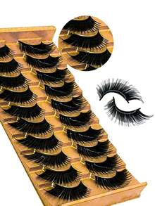 10 pares de pestañas postizas de visón 3D naturales y suaves, set de maquillaje con extensiones de pestañas de visón, pestañas cortas