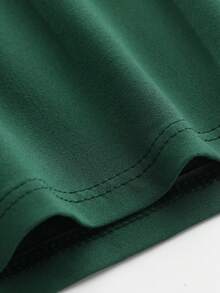 Teenage Boys' Retro LA Academy Design Short Sleeve Loose Comfortable Breathable T-Shirt, Casual Campus Summer Wear, Boys Tops - Dark Green - View 3