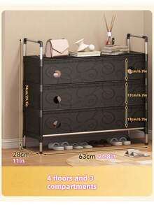 1 pieza de nuevo Gabinete para zapatos de gran tamaño a prueba de polvo, organizador de entrada de montaje, estantería de zapatos de varios niveles simple para casa de alquiler, dormitorio - Multicolor - Ver 16