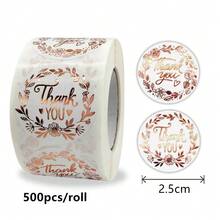 500pcs/Roll 1inch 1.5inch Rose Gold Thank You Sticker For Business Label Shipping Sticker Gift Seals Envelope Decor Birthday Party Favors Label - Rose Gold - View 9