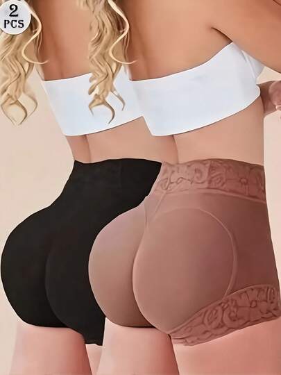 2PCS [Body Shaping And Slimming Triangle Underwear Lace Splicing] Women's Hip Shaping Clothes, Lifting Underwear, High Waist Shaping Clothes, Slimming Triangle Underwear