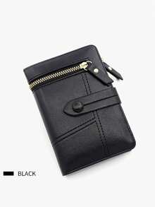 New Korean Style Foldable Multi-Function Handbag Burgundy Color Small Wallet Anti-Theft Card Slots Card Holder Soft PU Leather Wallet Coin Pouch Gift For Women For Men Wallet Purse Wallet Wallet Mini Wallet - Black - View 7
