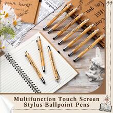 Local Delivery-With Stylus For Women Men Teacher Coworker Graduation School Office Supplies Journal Writing Gifts 100pcs Inspirational Bible Verse Bamboo Pen Wooden Retractable Ballpoint Pen - 100pcs - 查看 2