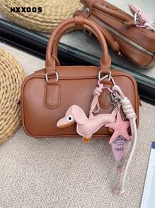 HXXOOS Pingente de Bolsa Dachshund Rosa no Estilo Y2K com Alça Entrelaçada de Estrela-do-mar Criativa - Chaveiro Fofo, Doce e Legal DIY Essencial para Meninas Estudantes, Acessório Obrigatório para Bolsas, Bolsas de Ombro, Mochilas, Sacolas de Praia, Acessórios de Verão, Férias