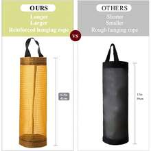 Plastic Bag Holder, Grocery Bag Holder Mesh Hanging Storage Bag Dispenser (Black 2 Packs) - Yellow 2 Packs - View 2
