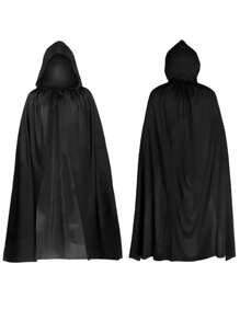 1 pezzo di mantello sottile e trasparente in materiale lavorato a maglia, rosso e nero, unisex per adulti, con cappuccio, monolayer, adatto per travestimenti di Ognissanti come strega, demone, vampiro, accessorio costume
